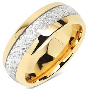 Men's Fashion Luxury Decorative Ring Gold and Silver Toned Size 10
